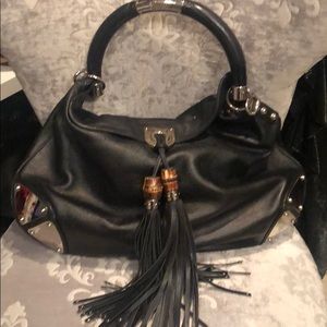 Black leather Gucci bag